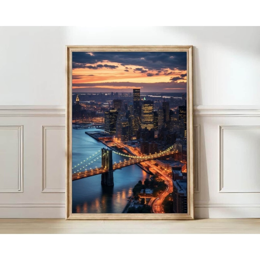 New York Print NYC Poster Empire State Print Nyc Travel Poster